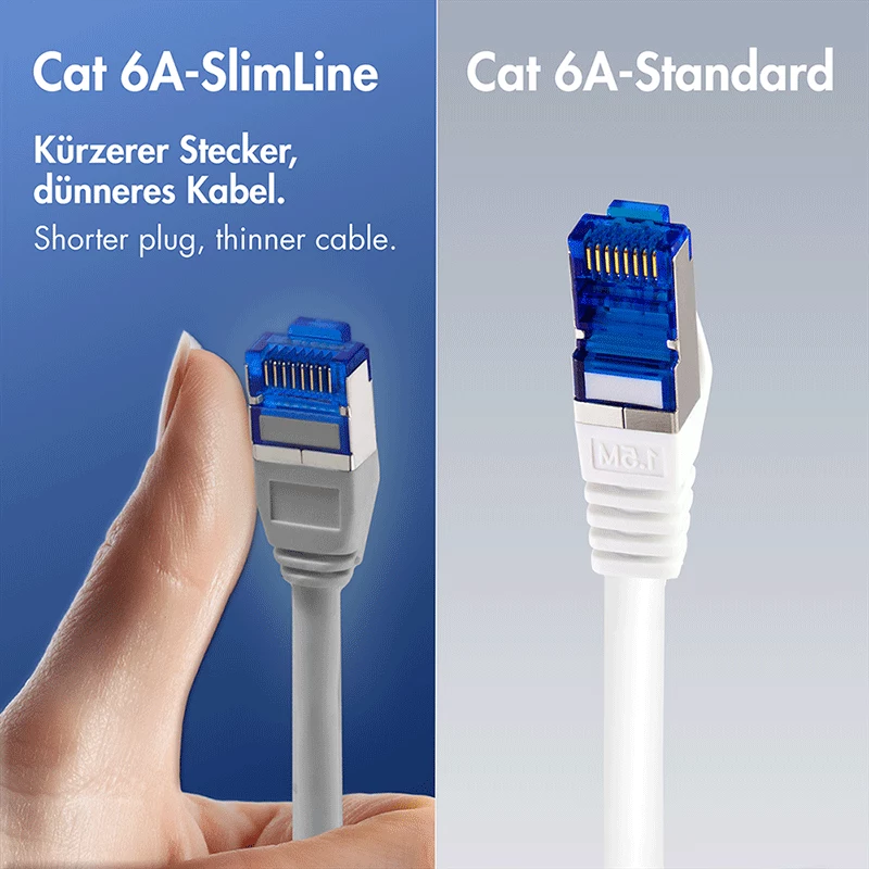 LogiLink Cat.6A S/FTP LSZH Slim Ethernet-patchkabel, grijs, 20 m