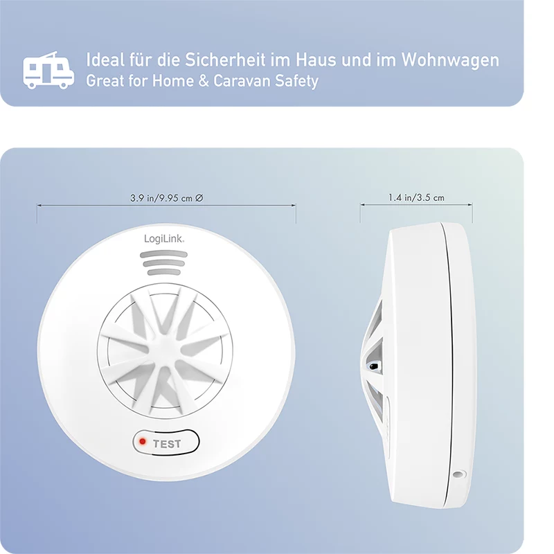 LogiLink SC0232 hittemelder wit 85 dB alarm klasse A1 54-65°C batterijgevoed