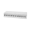LogiLink NK4093 desktop-patchpaneel Cat.6A, 12 poorten, lichtgrijs (RAL 7035), afgeschermd, schroefloos staal