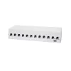 LogiLink NK4093 desktop-patchpaneel Cat.6A, 12 poorten, lichtgrijs (RAL 7035), afgeschermd, schroefloos staal