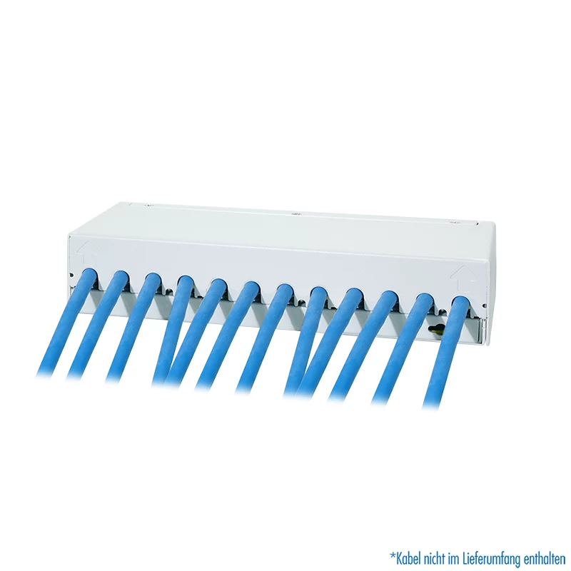 LogiLink NK4093 desktop-patchpaneel Cat.6A, 12 poorten, lichtgrijs (RAL 7035), afgeschermd, schroefloos staal