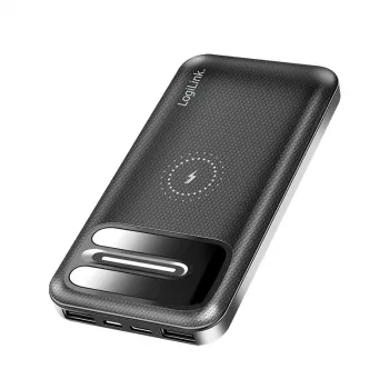 LogiLink PA0305 mobiele powerbank 8000 mAh met draadloos laden, zwart