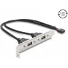 Delock USB 2.0 slotbeugel met 2 x EASY-USB Type-A-poorten