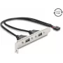 Delock USB 2.0 slotbeugel met 2 x EASY-USB Type-A-poorten