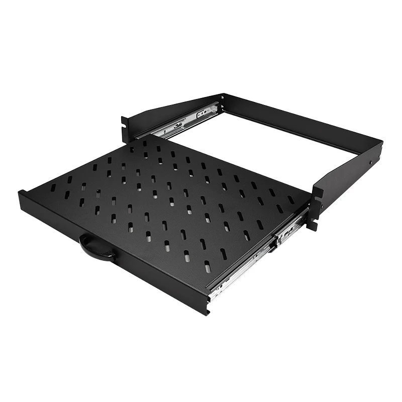 LogiLink 19 inch uitschuifbare consolelade 2U, 350 mm diepte, 30 kg belasting, zwart