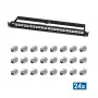 LogiLink modulair 24-poorts Cat.6A keystone patchpaneel, 19 inch/1U, zwart, EconLine