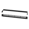 LogiLink modulair 24-poorts Cat.6A keystone patchpaneel, 19 inch/1U, zwart, EconLine