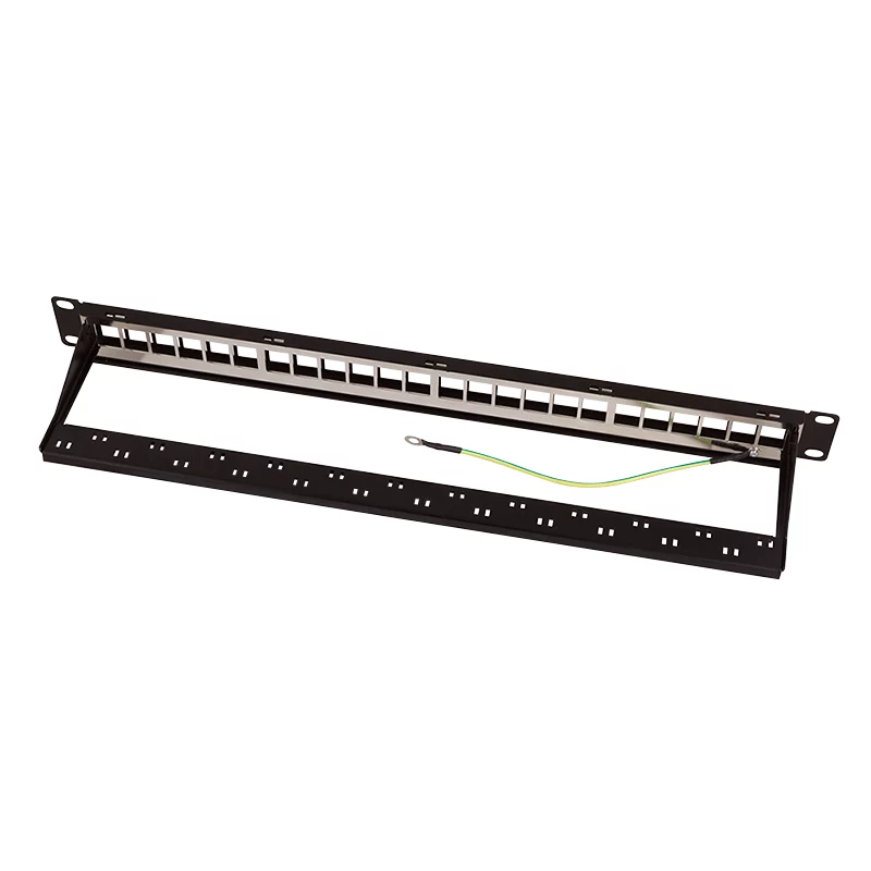 LogiLink modulair 24-poorts Cat.6A keystone patchpaneel, 19 inch/1U, zwart, EconLine