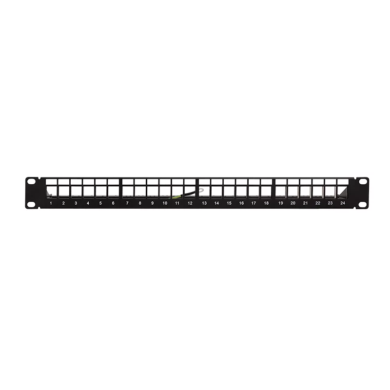 LogiLink modulair 24-poorts Cat.6A keystone patchpaneel, 19 inch/1U, zwart, EconLine