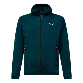 Salewa Puez Altavia Polarlite hooded fleece-jack heren Pond Blue