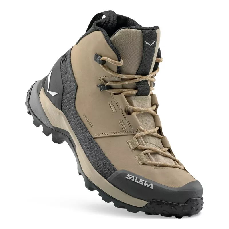 Salewa Puez Leather Mid PTX dames trekkingschoenen Quicksand/Onyx maat 36.5