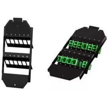 LogiLink NK4070 vloerbox-montageframe voor 12 LC-duplex- of SC-simplex-adapters, 6 slots, zwart