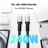 LogiLink USB 2.0 Type-C-kabel, C/M naar C/M, 480 Mbps, 240W, nylon, metaal, zwart/zilver, 1,5 m