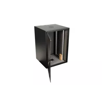 EFB OFF-1868TS.V1RW-AK 18U 19 inch staande serverkast, 800 kg statische belasting, deur van veiligheidsglas, zwart RAL 9005
