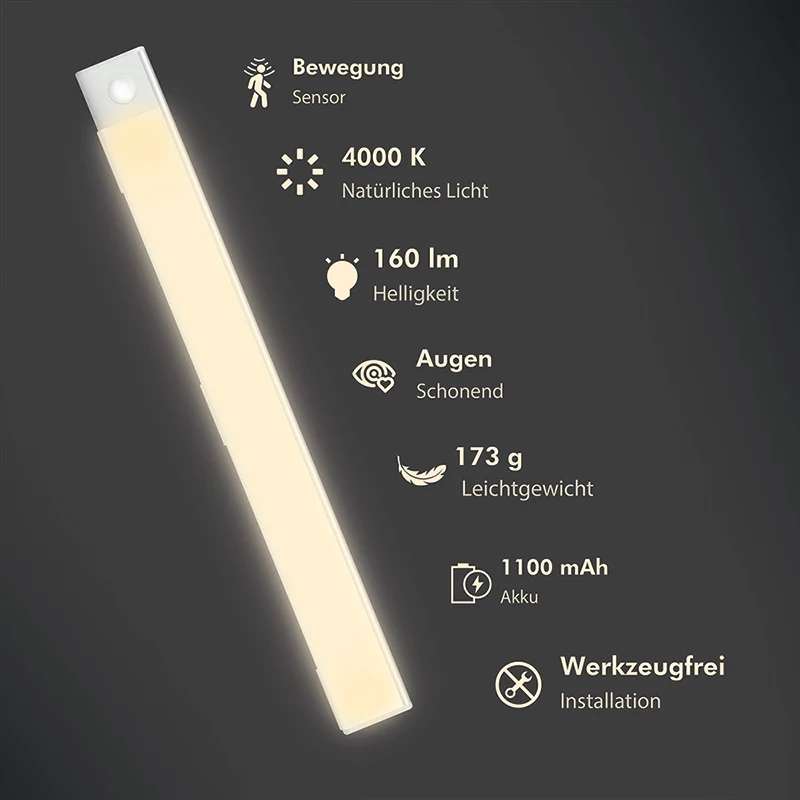 LogiLink LED-onderbouwverlichting, ultradun, PIR-sensor, 400mm, 160lm
