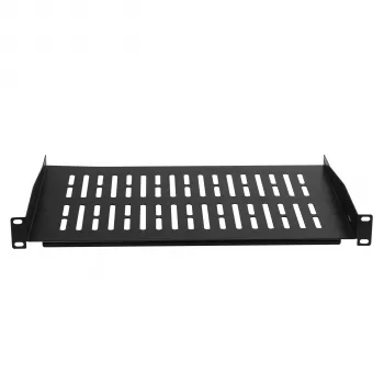 EFB Elektronik 19 inch 1U vast rack-rek, 350 mm diep, 10 kg belasting, zwart RAL 9005