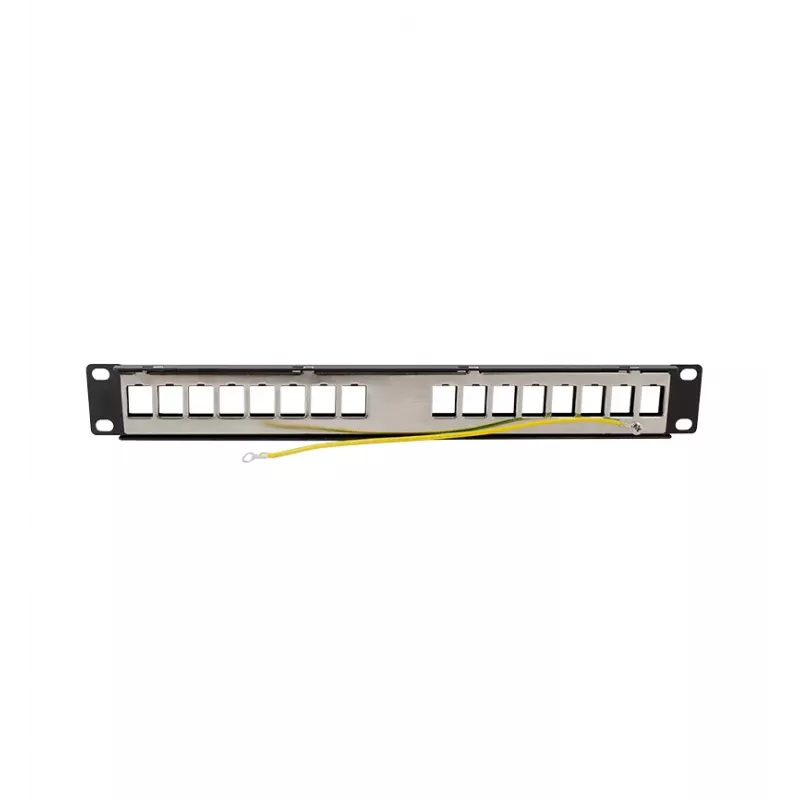 LOGILINK modulair 16-poorts Cat.6A keystone patchpaneel, 19/1U, met 3 kabelringen, zwart