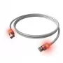 EasyLan DualBoot LED patchkabel RJ45 S/FTP Cat.6A (Class EA), saCon-stekker, LSOH, grijs, 0,5 m