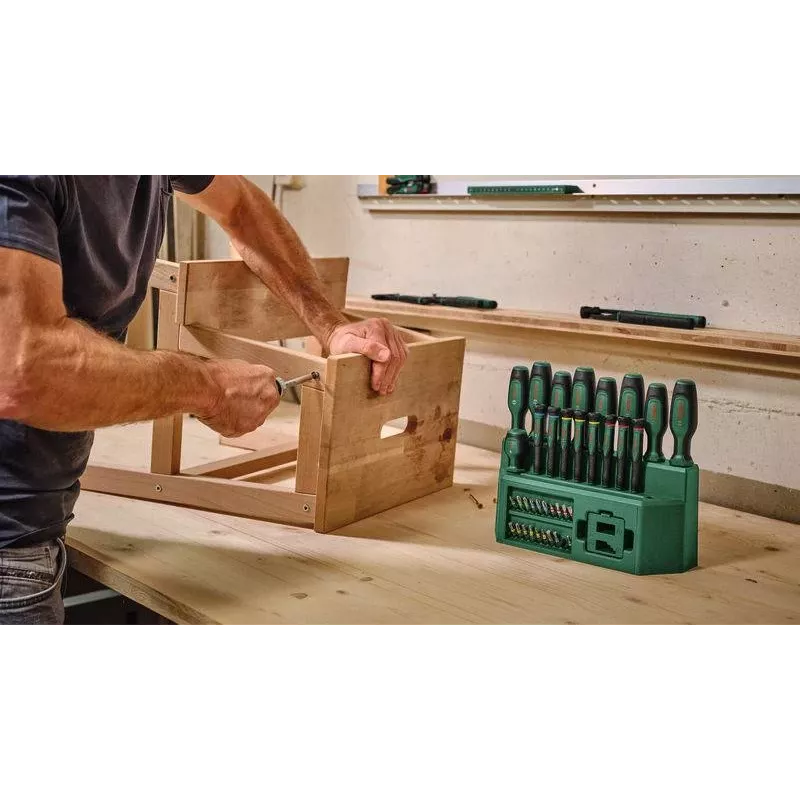 BOSCH gemengde schroevendraaierset 39-delig met standaard, groen/zwart