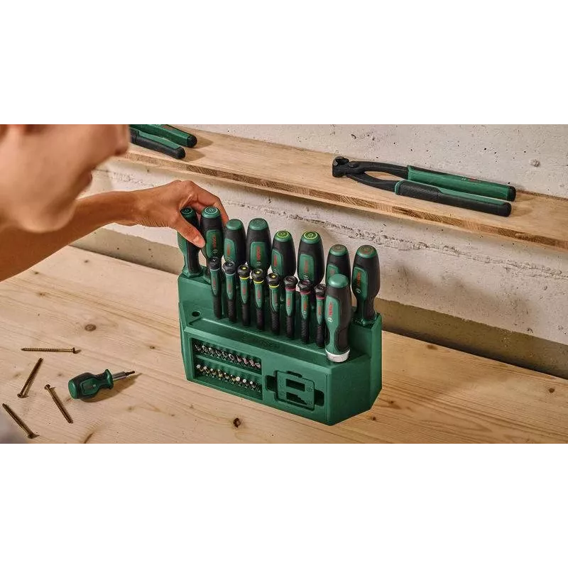 BOSCH gemengde schroevendraaierset 39-delig met standaard, groen/zwart