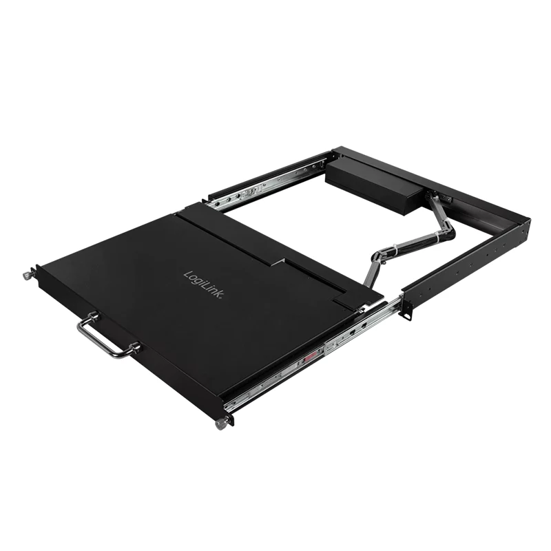 LogiLink 8-poorts KVM-console met 17-inch LCD, VGA, ultra-short-depth, 1U-rackmount