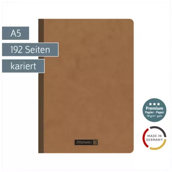 Brunnen FACT!plus A5 geruit notitieboek 96 blad bruin