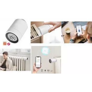 LogiLink Zigbee Smart Thermostaat Radiatorkraan met LCD-display, Tuya-compatibel, Wit