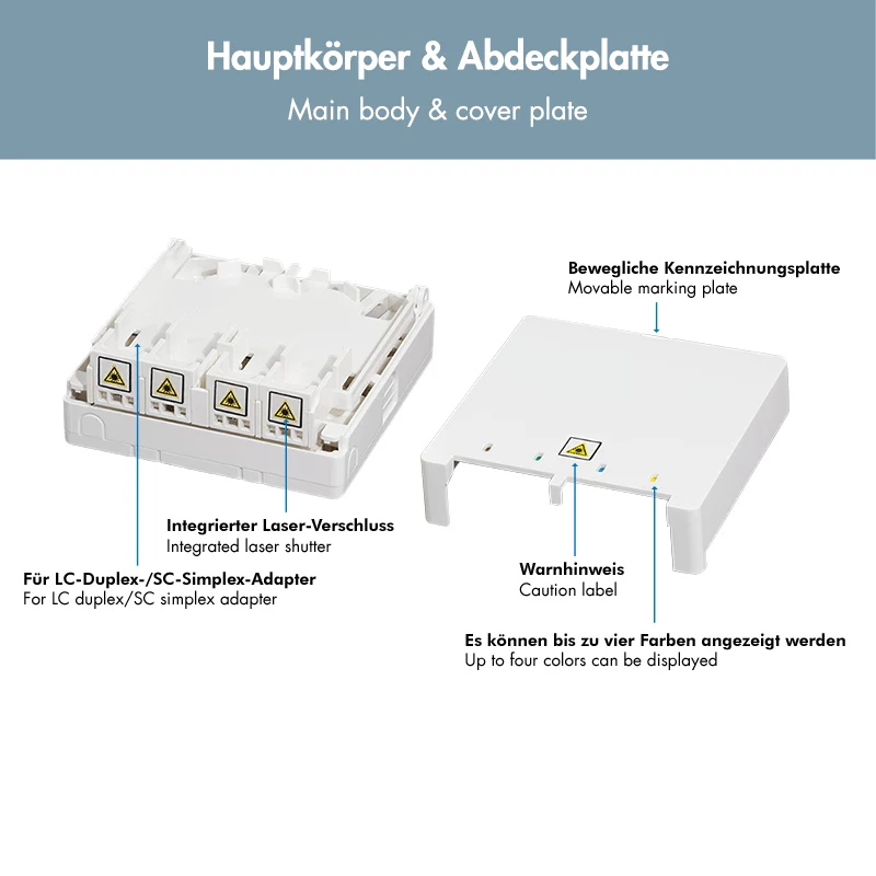 LOGILINK FTTH Afsluitdoos FB1007, 4 poorten, wand- of DIN-railmontage, Wit