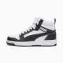 Puma Rebound V6 Mid kinderen sneakers wit zwart 393831 01 maat 38