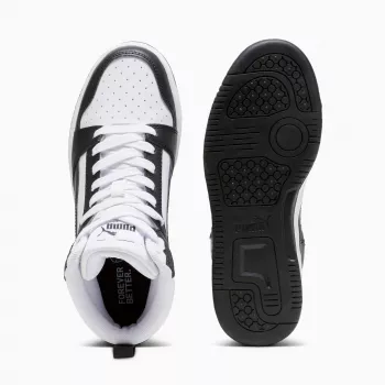 Puma Rebound V6 Mid kinderen sneakers wit zwart 393831 01 maat 38