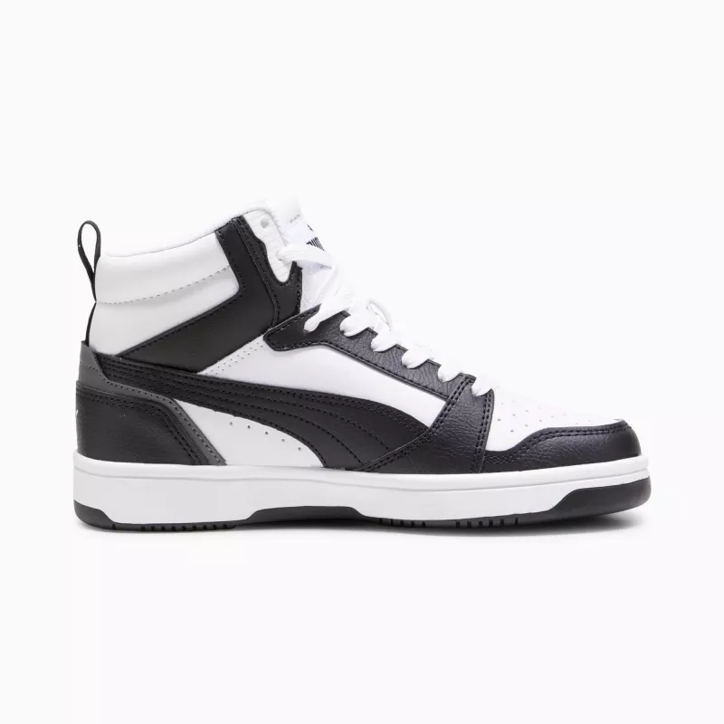 Puma Rebound V6 Mid kinderen sneakers wit zwart 393831 01 maat 38