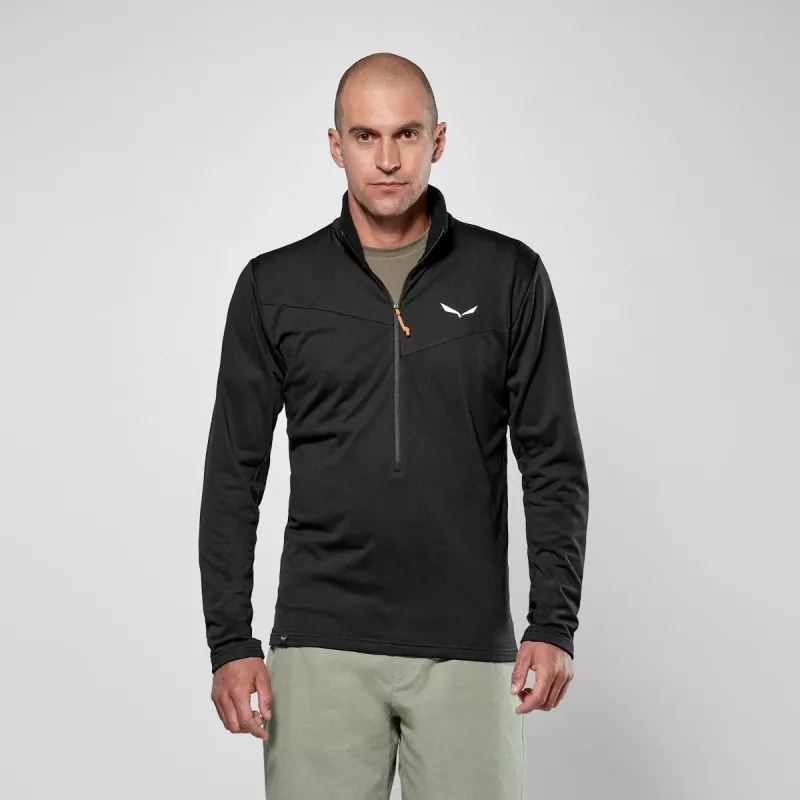Salewa Puez Cammino Polarlite Half-Zip Fleecejas Heren - Black Out, Maat M