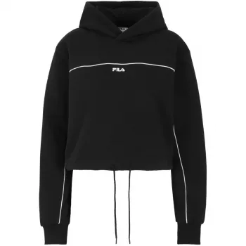 FILIPEK dames Fila Laagna fleece-gevoerd sweatshirt zwart maat L