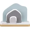 TONIES Mini Staand Rek - Huis 11003995 (roze) - Roze Huisvormig MDF-staand rek met 2 legplanken, 3 vakken, voor kinderkamer, babykamer, EN 71 gecertificeerd
