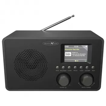 Reflexion HRA1824DAB+ DAB+ & FM radiowekker met Bluetooth, dual-alarm, houten behuizing - zwart