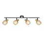 Spot Light Shadow 4XE14 zwart/goud - 4-lichts verstelbare plafond-/wandspot