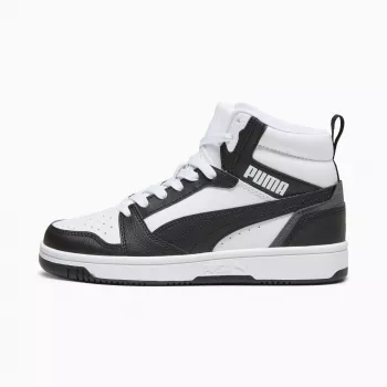Puma Rebound V6 Mid kindersneakers wit zwart 393831 01 maat 38.5