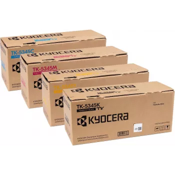 Kyocera originele TK-5345 tonerset 4-pack zwart cyaan magenta geel high yield voor ECOSYS M5526cdw/P5026cdw