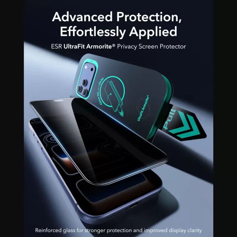 ESR UltraFit Armorite Privacy gehard glas displayscherm 2-pack voor iPhone 18 Pro Max
