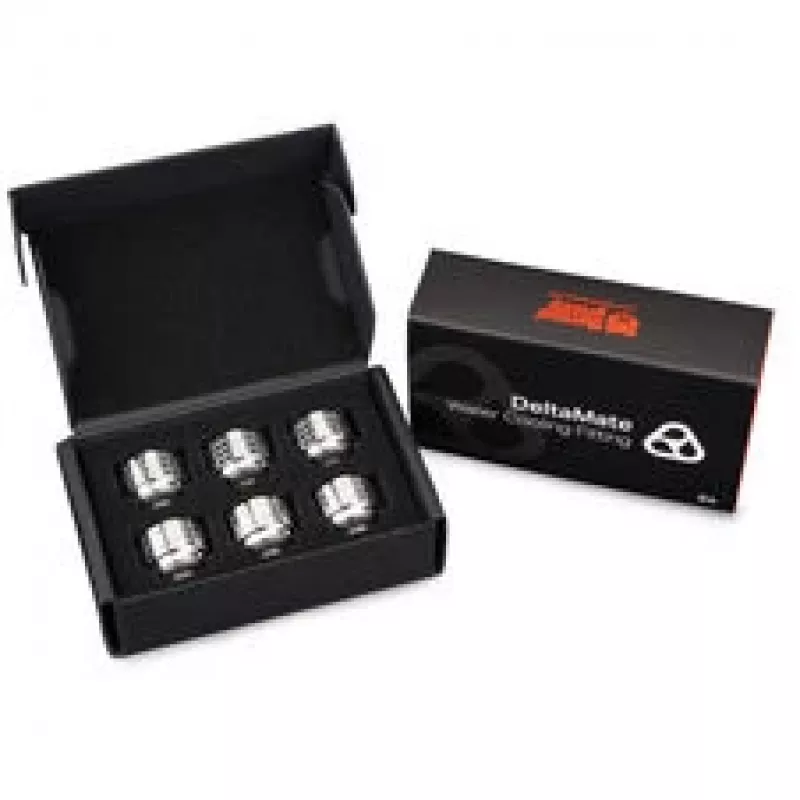 Thermal Grizzly DeltaMate slangkoppeling, messing - glansnikkel, HT16, 6-pack