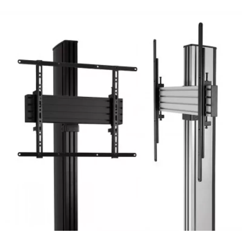 B-TECH AV SYSTEM X - universele dual-stack flatscreen-vloerstandaard (VESA 600 x 400) - 2,4 m, zwart