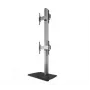 B-TECH AV SYSTEM X - universele dual-stack flatscreen-vloerstandaard (VESA 600 x 400) - 2,4 m, zwart
