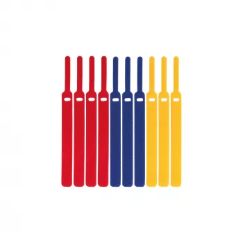 LABEL THE CABLE LTC BASIC STRAPS klittenband-kabelbinders, 17 cm, 10-pack, meerkleurig (blauw, geel, rood)