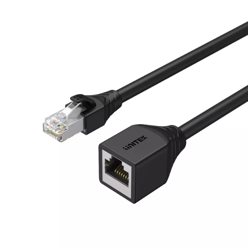 UNITEK Cat.6 STP RJ45 verlengkabel (8P8C) stekker naar bus, 2m, zwart
