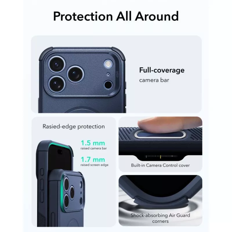 ESR Cyber Tough MagSafe-hoes voor iPhone 17 Pro Max / 18 Pro Max - blauw