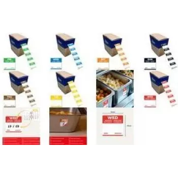 Avery dagetiketten maandag, 25 x 25 mm, blauw gelinieerd, afneembaar, 1000 etiketten per rol