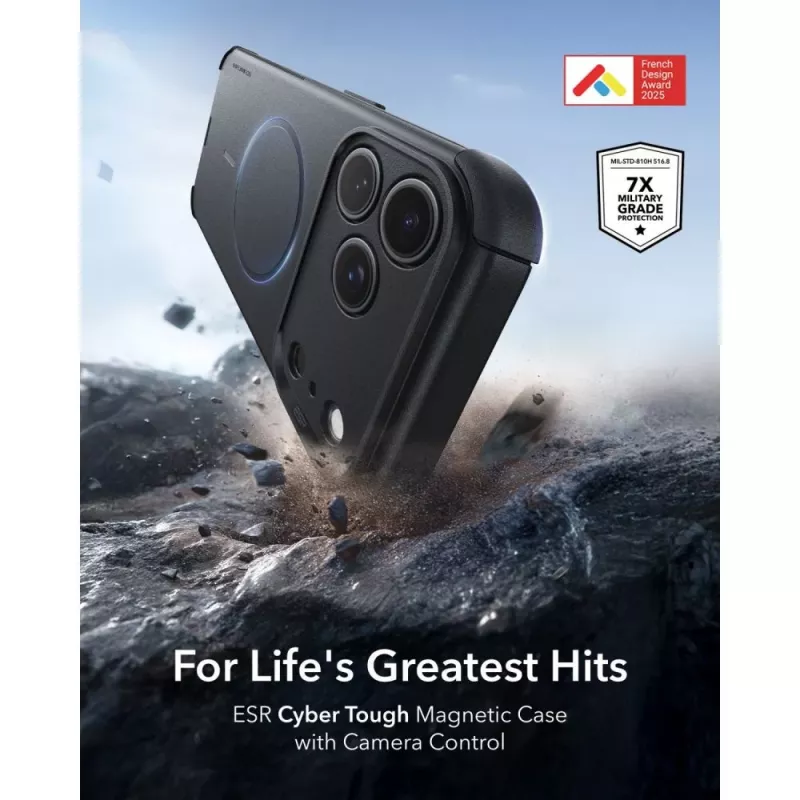 ESR Cyber Tough MagSafe hoes voor iPhone 17 Pro Max / 18 Pro Max - zwart