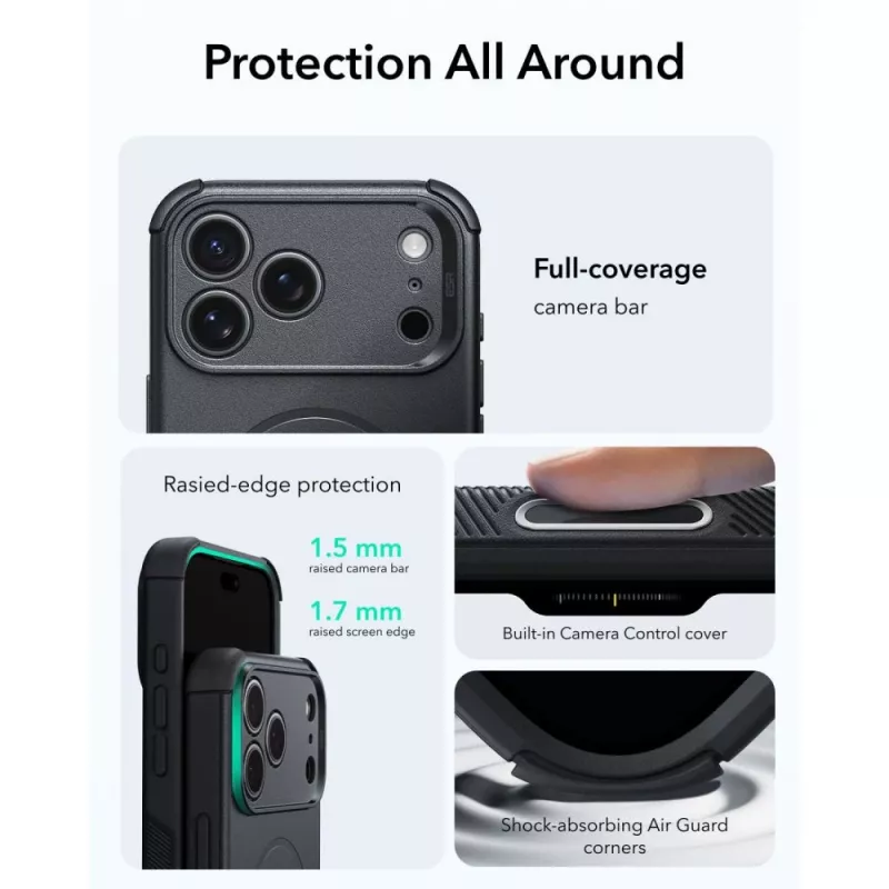 ESR Cyber Tough MagSafe hoes voor iPhone 17 Pro Max / 18 Pro Max - zwart