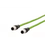 METZ CONNECT M12 D-gecodeerde industriële Ethernet-patchkabel, 4-polig stekker naar 4-polig stekker, 5m, PUR groen