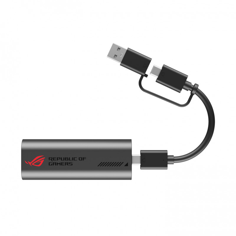 ASUS ROG USB-C10G 10G Ethernet-adapter 2-in-1 met USB-C- en USB-A-aansluiting, plug & play, compact en reisvriendelijk